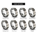 font options for inside engraving on silver phenyl group rings