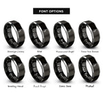font options for inside engraving on black & silver philippines rings