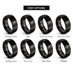font options for inside engraving on black philippines rings