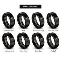 font options for inside engraving on black philippines rings