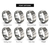 font options for inside engraving on grey philippines rings
