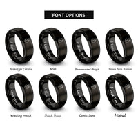 font options for inside engraving on black philippines heart rings