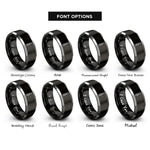 font options for inside engraving on black & gray phillips rings