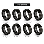 font options for inside engraving on black phillips rings