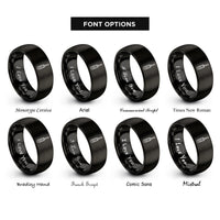 font options for inside engraving on black phillips rings