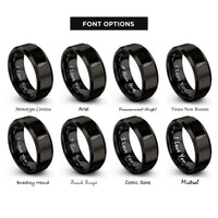 font options for inside engraving on black phillips rings