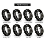 font options for inside engraving on black & silver phillips screw rings
