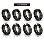 font options for inside engraving on black & grey phillips screw rings