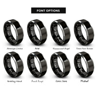 font options for inside engraving on black & grey phillips screw rings