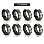 font options for inside engraving on black & grey phillips screw rings