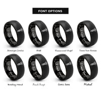 font options for inside engraving on black phillips screw rings