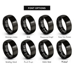 font options for inside engraving on black phillips screw rings