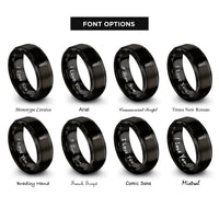 font options for inside engraving on black phillips screw rings