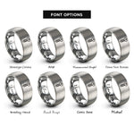 font options for inside engraving on silver phillips screw rings