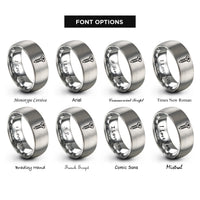 font options for inside engraving on gray phillips screw rings