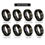 font options for inside engraving on gunmetal & black phillips screw rings