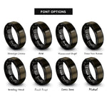 font options for inside engraving on gunmetal & black phillips screw rings