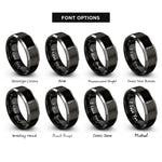 font options for inside engraving on black & silver phillips screwdriver rings