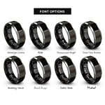 font options for inside engraving on black & silver phillips screwdriver rings
