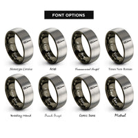 font options for inside engraving on gunmetal & silver phillips screwdriver rings
