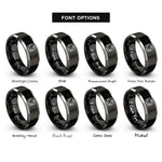 font options for inside engraving on black & grey philosophers stone rings