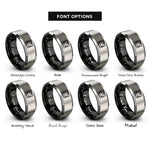 font options for inside engraving on black & silver philosophers stone rings