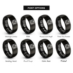 font options for inside engraving on black philosophers stone rings