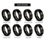 font options for inside engraving on black philosophers stone rings