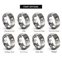 font options for inside engraving on gray philosophers stone rings