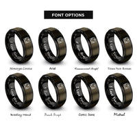 font options for inside engraving on gunmetal & black philosophers stone rings