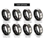 font options for inside engraving on black & silver phin filter rings