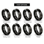 font options for inside engraving on black & gray phoenix rings