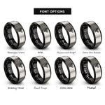 font options for inside engraving on black & silver phoenix rings