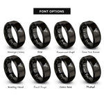 font options for inside engraving on black phoenix rings