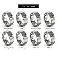 font options for inside engraving on silver phoenix rings