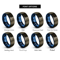 font options for inside engraving on gunmetal & blue phosphate po4 rings