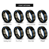 font options for inside engraving on gunmetal & blue phosphate po4 rings