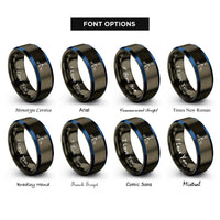font options for inside engraving on gunmetal & blue phosphate po4 rings