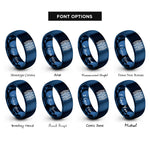 font options for inside engraving on blue phospholipid bilayer icon rings