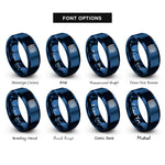 font options for inside engraving on blue phospholipid bilayer icon rings