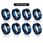 font options for inside engraving on blue phospholipid bilayer icon rings