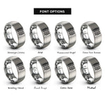 font options for inside engraving on grey phospholipid bilayer icon rings