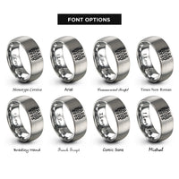 font options for inside engraving on grey phospholipid bilayer icon rings