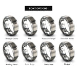 font options for inside engraving on silver phospholipid bilayer icon rings