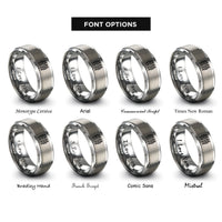 font options for inside engraving on silver phospholipid bilayer icon rings