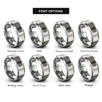font options for inside engraving on grey phospholipid bilayer icon rings