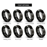 font options for inside engraving on black & silver phosphorus rings