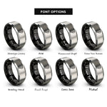 font options for inside engraving on black & gray phosphorus rings
