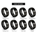 font options for inside engraving on black phosphorus rings