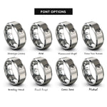font options for inside engraving on grey phosphorus p rings